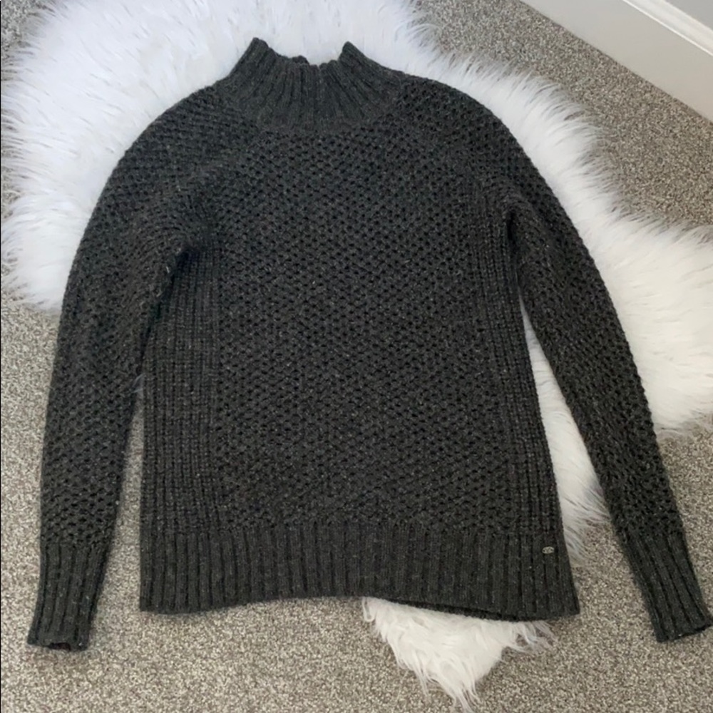 American Eagle Mock Neck Sweater - Gray XS